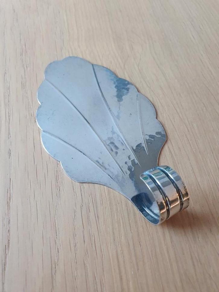Prachtige antieke verzilverde Taartschep -bladvorm Gemerkt, Antiek en Kunst, Antiek | Goud en Zilver, Ophalen of Verzenden