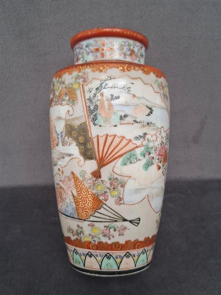 Japanse vaas, Kutani, gemerkt, 15 cm, Antiek en Kunst, Antiek | Porselein, Ophalen of Verzenden