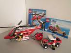 7206 Brandweerhelicopter en brandweerauto met bouwtekening, Complete set, Ophalen of Verzenden, Lego, Zo goed als nieuw