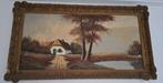 Schilderij met landelijk tafereel, Antiek en Kunst, Kunst | Schilderijen | Klassiek, Ophalen