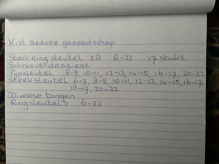 Gereedschapskist  met gedore gereedschap, Doe-het-zelf en Verbouw, Gereedschap | Handgereedschap, Gebruikt, Ophalen of Verzenden