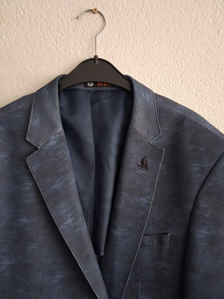 Blauw colbert jasje - AVBA - Zo goed als nieuw Maat  52, Kleding | Heren, Blauw, AVBA, Overige maten, Ophalen of Verzenden
