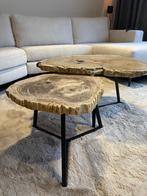 versteend houten salontafels, Huis en Inrichting, Tafels | Salontafels, 50 tot 100 cm, Rond, Nieuw, Minder dan 50 cm