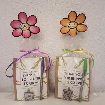 Cadeau voor de juf / meester kraftzak bloembollen  beschikbaar voor biedingen