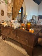 Antieke zware houten kist, toonbank, dressoir, side table, Gebruikt, Minder dan 50 cm, Info@ilfienile.nl, Ophalen of Verzenden