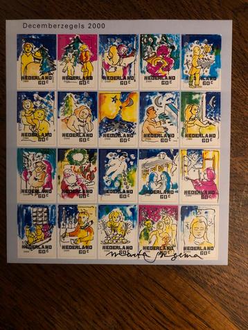 Decemberzegels PTT Post Marten Jongema Handtekening beschikbaar voor biedingen