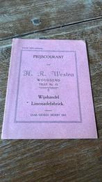 H.R.Westra Woudsend Prijscourant voor de handel, Ophalen of Verzenden, Zo goed als nieuw