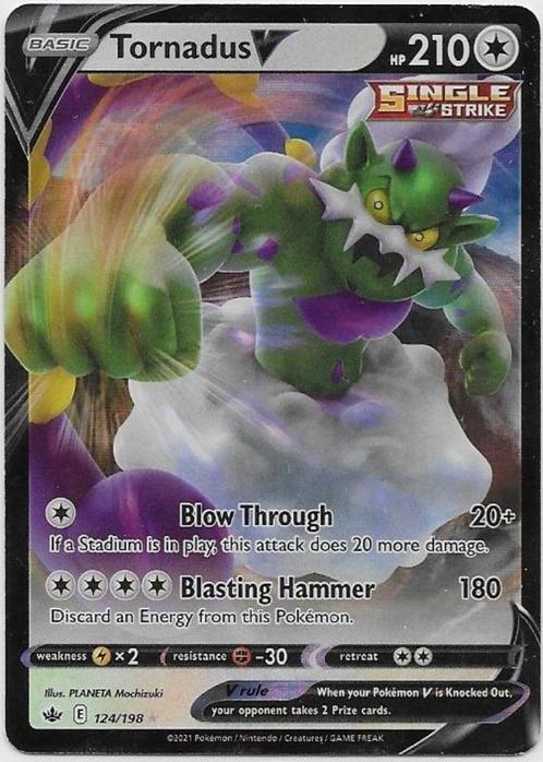 Chilling Reign,  Tornadus [v] 124/198, Hobby en Vrije tijd, Verzamelkaartspellen | Pokémon, Nieuw, Losse kaart, Verzenden