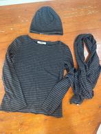 Set: truitje, muts, sjaal zwart met grijs gestreept Zenggi 0, Zenggi, Verzenden, Zwart, Zo goed als nieuw