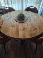Mangohout eettafel, Huis en Inrichting, Tafels | Eettafels, Ophalen, Rond, Zo goed als nieuw, 100 tot 150 cm
