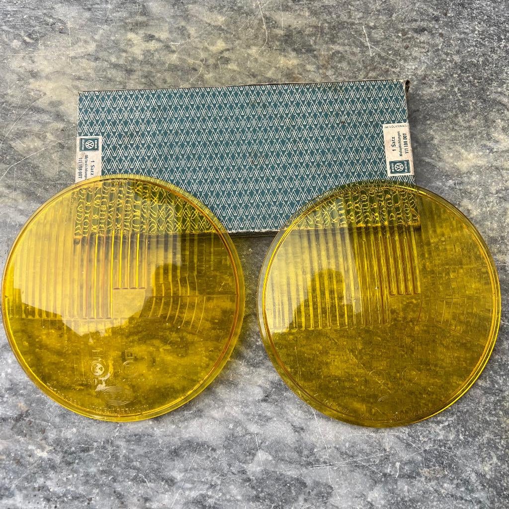 VW HELLA gele koplampglazen Kever 1961 en eerder, Ophalen of Verzenden, Gebruikt