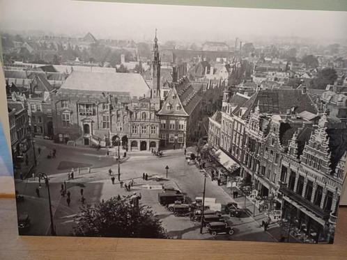 Wandplaat 100x70 cm Panorama Historisch Haarlem, Grote Markt, Antiek en Kunst, Kunst | Schilderijen | Abstract, Ophalen of Verzenden