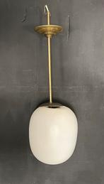 Vintage art deco pendant schoollamp opaline melkglas, Gebruikt, Vintage, Ophalen of Verzenden, 75 cm of meer