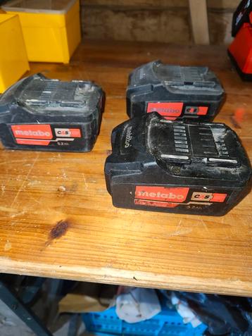 Metabo 18v 5.2Ah Accu's (3 stuks) beschikbaar voor biedingen