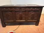 Antieke eikenhouten kist 17e eeuw handgesneden origineel!, Huis en Inrichting, Woonaccessoires | Kisten, Ophalen, Gebruikt, 100 tot 150 cm