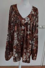 Prachtige top van Norah maat 48 met leuke allover print, Kleding | Dames, Grote Maten, Bruin, Zo goed als nieuw, Norah, Shirt of Top