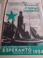 Esperanto kongreso Stockholm 1934, Ophalen of Verzenden, A1 t/m A3, Reclame, Rechthoekig Staand