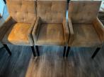 Suede beige eetkamer stoelen, Huis en Inrichting, Stoelen, Ophalen, Gebruikt, Overige kleuren, Drie