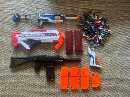 Partij nerf guns met kogels en magazijnen, Kinderen en Baby's, Speelgoed | Buiten | Actiespeelgoed, Zo goed als nieuw, Ophalen of Verzenden