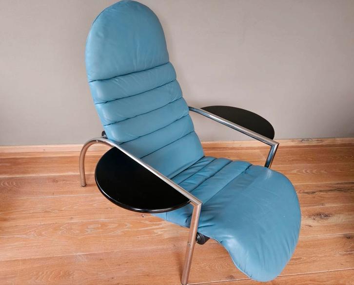 Moroso Noë zeegroen/turkoois, Huis en Inrichting, Fauteuils, Leer, Minder dan 50 cm, Ophalen