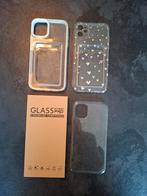 3 telefoonhoesje en 2 glas beschermlaagjes.  Iphone 11, Ophalen of Verzenden, Zo goed als nieuw, Overige modellen, Frontje of Cover