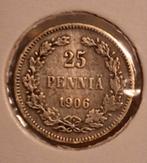 25 Pennia 1906 Nikolai II Finland, Verzenden, Zilver