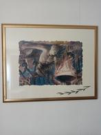 Tekening in mooie lijst, Ophalen, Tekening, Zo goed als nieuw, 75 tot 100 cm