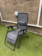 2 Intratuin relaxstoelen Sanya donkergrijs, Tuin en Terras, Tuinstoelen, Ophalen, Zo goed als nieuw, Kunststof