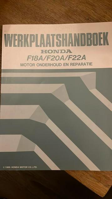 Origineel Honda werkplaatshandboek(NL) motor F18A/F20A/F22A beschikbaar voor biedingen