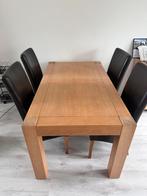 Eettafel met 4 stoelen gratis af te halen!, Huis en Inrichting, Tafels | Eettafels, Ophalen, Gebruikt, 100 tot 150 cm, Eikenhout