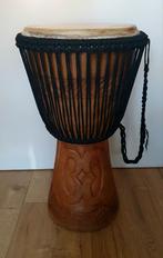 Djembe Trommel met Houtsnede, Ophalen of Verzenden, Gebruikt, Trommel