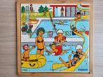 Vintage Educo schoolpuzzel thema zomer / zwembad, Ophalen of Verzenden, Meer dan 50 stukjes, Gebruikt, 4 tot 6 jaar