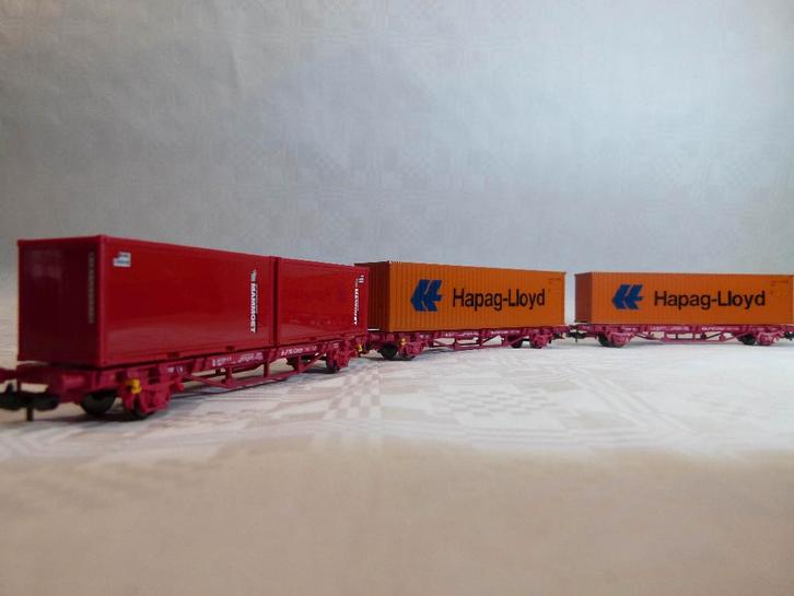 Roco Piko Electron cont.wagen Hapag Lyod Mammoet NS Cargo, Hobby en Vrije tijd, Modeltreinen | H0, Zo goed als nieuw, Wagon, Gelijkstroom