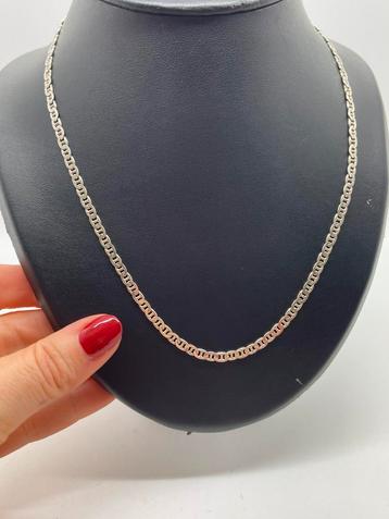 Z849 Prachtige zilveren schakelketting 51 cm beschikbaar voor biedingen