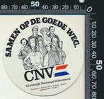 Sticker: CNV - Samen op de goede weg (2), Verzamelen, Ophalen of Verzenden, Zo goed als nieuw, Bedrijf of Vereniging