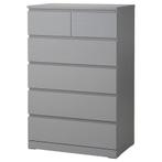 Malm chest of 6 drawers grey, Ophalen, Zo goed als nieuw