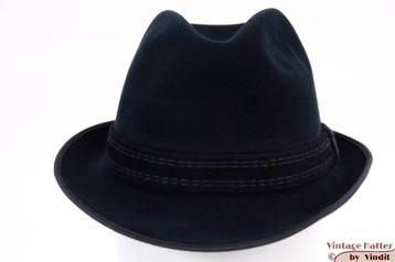 Mooie Vintage Gleufhoed Rockel Exquisit donker blauw 55 = S beschikbaar voor biedingen