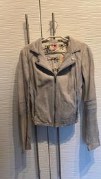 Ginges Echt Leren Biker Jack Maat 36/XS, Ophalen of Verzenden, Jasje, Maat 36 (S), Grijs
