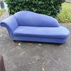 Blauwe canape / chaise longue / bankstel / bank met leuning, Huis en Inrichting, Gebruikt, Stof, 75 tot 100 cm, Ophalen