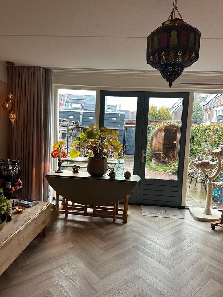 Grijze Inbetween Gordijnen, 8 Wave, 2.55m Hoog, Huis en Inrichting, Stoffering | Gordijnen en Lamellen, Gebruikt, 200 cm of meer