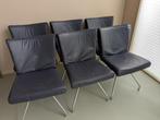 6 leren design eetkamerstoelen van Harvink type “Zara”, Huis en Inrichting, Ophalen, Gebruikt, Overige kleuren, Metaal