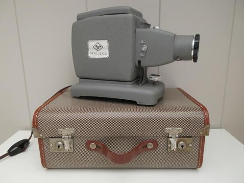 AGFA Opticus 150 Diaprojector (1956) met koffer., Audio, Tv en Foto, Diaprojectors, Gebruikt, Ophalen of Verzenden