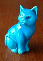 Beeld Porselein Poes Blauw 211 Chinees, Ophalen of Verzenden