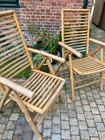 Set (vintage) tuin/klapstoelen bamboe rotan, Tuin en Terras, Tuinstoelen, Ophalen, Zo goed als nieuw, Rotan