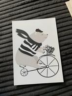 513. Kaart illustr Beer op fiets, Ongelopen, Ophalen of Verzenden, Hond of Kat