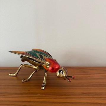 Vlieg, insect, asbak, koper, Indonesië, vintage, netjes beschikbaar voor biedingen