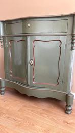 Brocante meidenkast olijfgroen, Ophalen of Verzenden