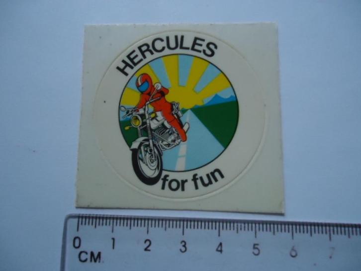 sticker oud Hercules for fun motorfiets motor oldtimer brom, Verzamelen, Stickers, Zo goed als nieuw, Verzenden