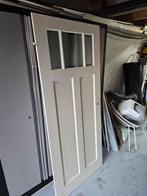 Mooie geverfde opdekdeur met geslepen glas, Ophalen of Verzenden, Gebruikt, Overige typen