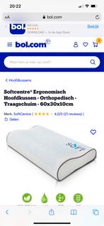 Ergonomisch Hoofdkussen - Traagschuim - 60x30x10cm, Eenpersoons, Wit, Nieuw, Ophalen of Verzenden